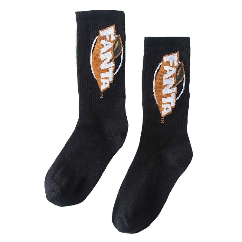 "FANTA"  Chaussettes Orange Montantes Streetwear - URB1™