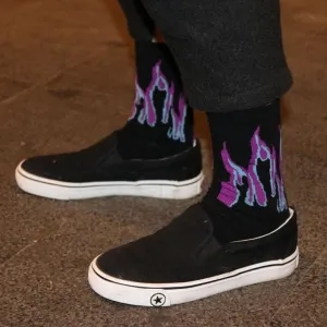 "FLAMMES" Chaussettes Orange Montantes Streetwear - URB1™