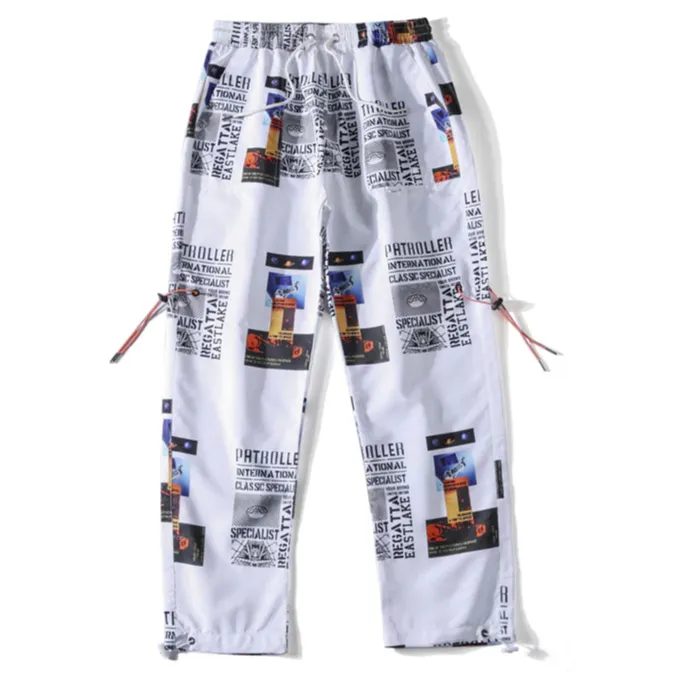 "PATROLLER" PANTALON CARGO BLANC STREETWEAR - URB1™