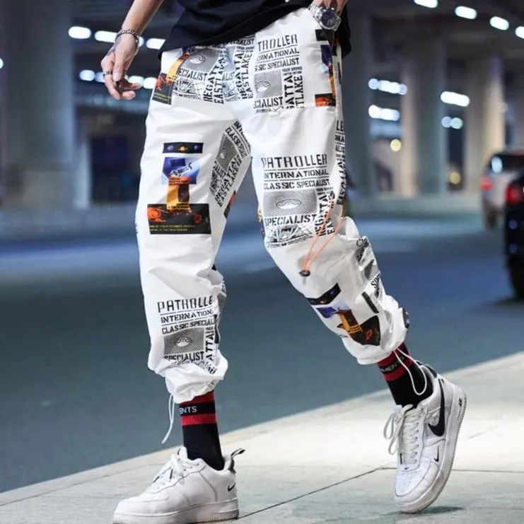 "PATROLLER" PANTALON CARGO BLANC STREETWEAR - URB1™