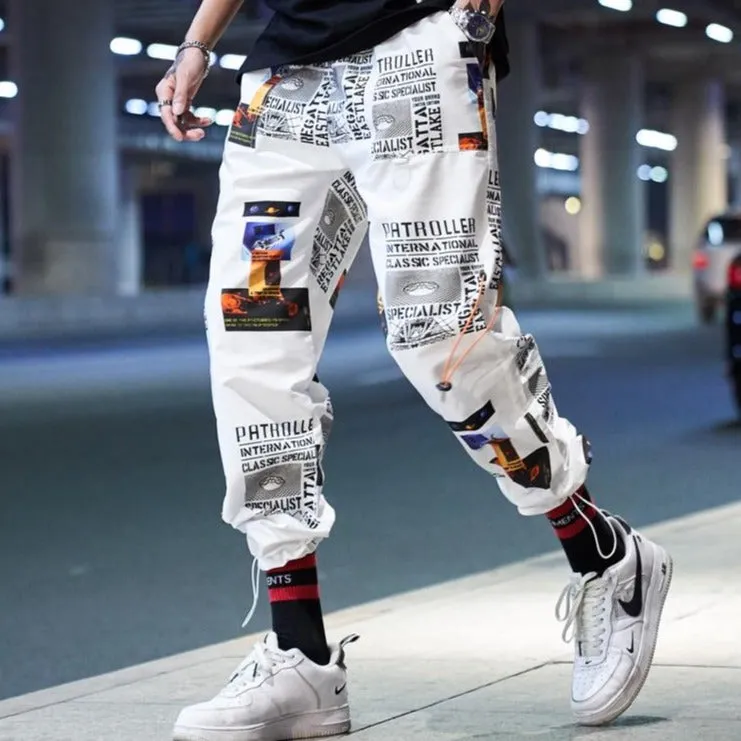 "PATROLLER" PANTALON CARGO BLANC STREETWEAR - URB1™