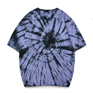 "Tie And Dye" T-shirt Violet Noir Délavé oversize - URB1™