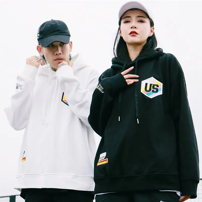"US" Sweat-shirt Hoodie à capuche noir - URB1™