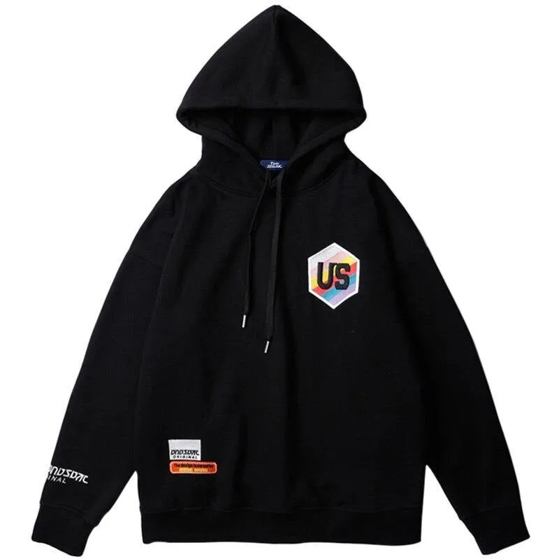 "US" Sweat-shirt Hoodie à capuche noir - URB1™