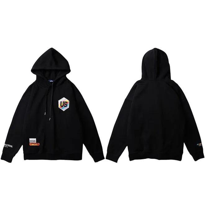 "US" Sweat-shirt Hoodie à capuche noir - URB1™