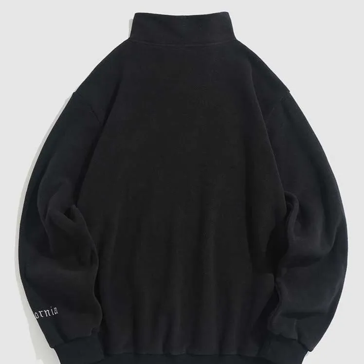"WEST COAST" Sweat-shirt Polaire Col Camionneur Vintage Beige - URB1™
