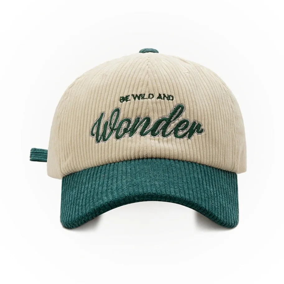 "WONDER" Casquette Baseball Snapback en velour Marron Brodée - URB1™