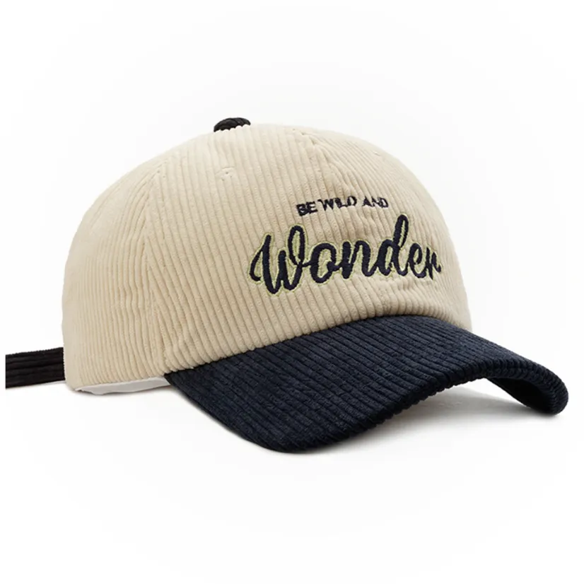 "WONDER" Casquette Baseball Snapback en velour Marron Brodée - URB1™