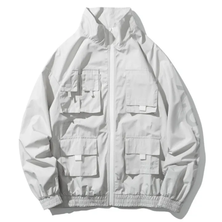 "X.G.X.F" Veste Coupe Vent Blanc Streetwear - URB1™