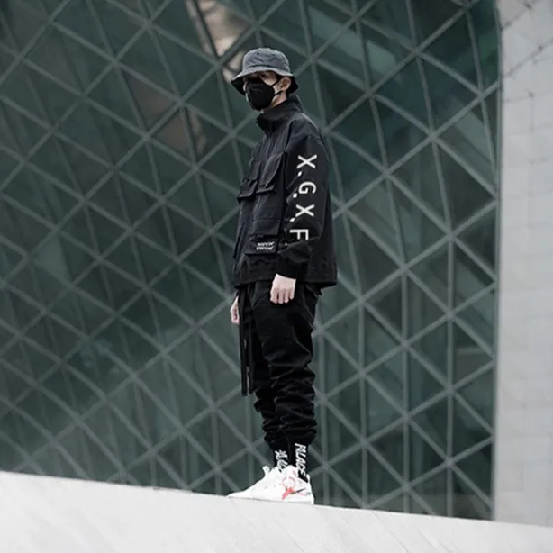 "X.G.X.F" Veste Coupe Vent Blanc Streetwear - URB1™