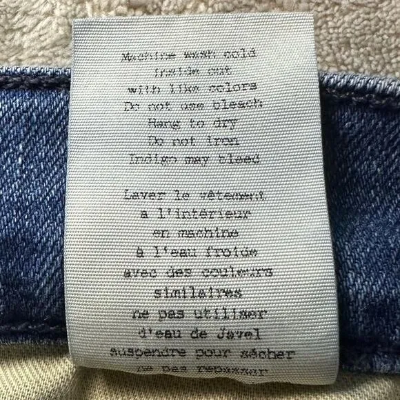 Rag &amp; Bone Mazie Jeans Women Size 27 Double Indigo Racing Panel Cropped Stretch