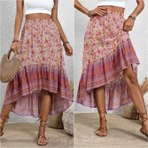 Rich Garden High-Low Skirt