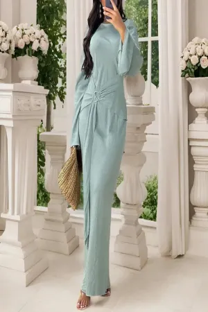 Robe Style Flare Sleeve Wrap Dress