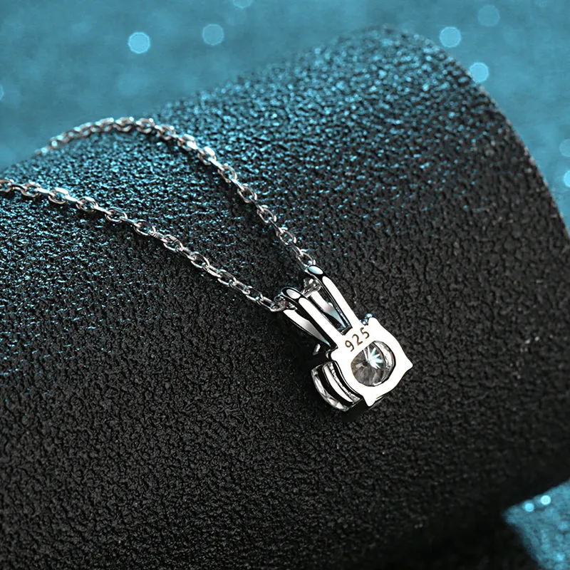 Round Cut Moissanite Diamond Classic Pendant Necklace