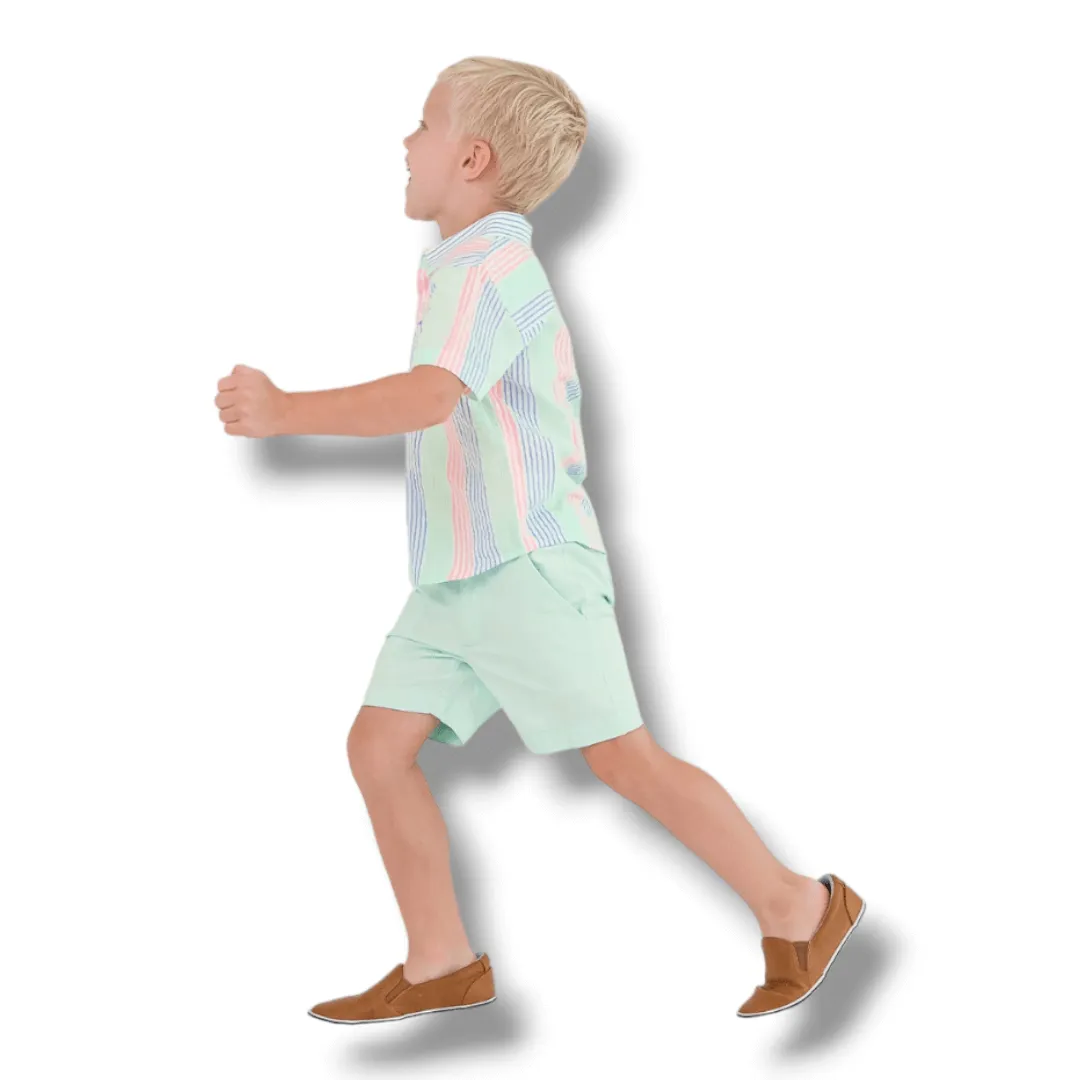 RuffleButts | Chino Shorts | Mint