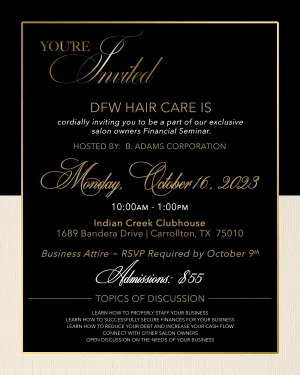 Salon Owners Financial Seminar