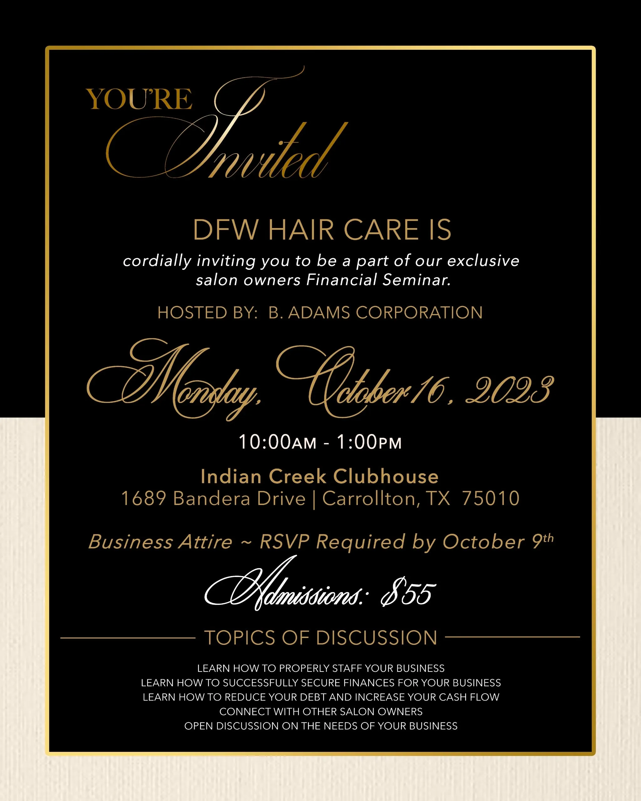 Salon Owners Financial Seminar