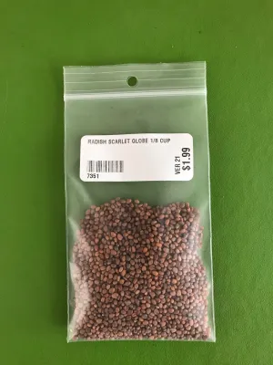 Scarlet Globe Radish Seeds (Summer Type) (24 days) - 1/8 Cup - Bulk
