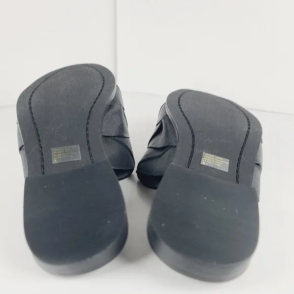 Seychelles Women's Black Survival Cozy Leather Faux Fur Slip-On Mule Size US 8