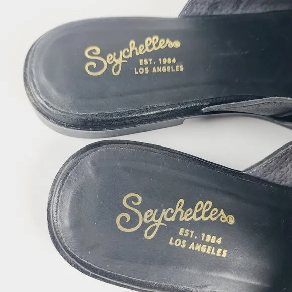 Seychelles Women's Black Survival Cozy Leather Faux Fur Slip-On Mule Size US 8