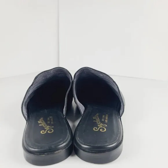 Seychelles Women's Black Survival Cozy Leather Faux Fur Slip-On Mule Size US 8