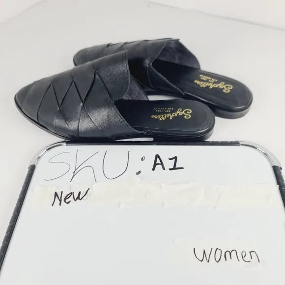 Seychelles Women's Black Survival Cozy Leather Faux Fur Slip-On Mule Size US 8