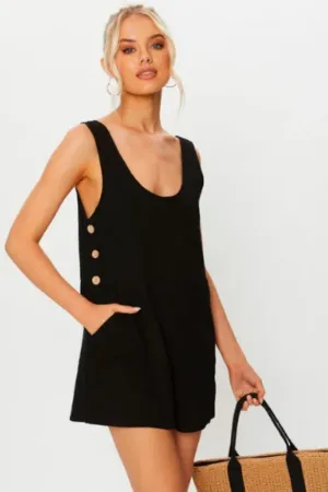 Side Button Comfy Playsuit