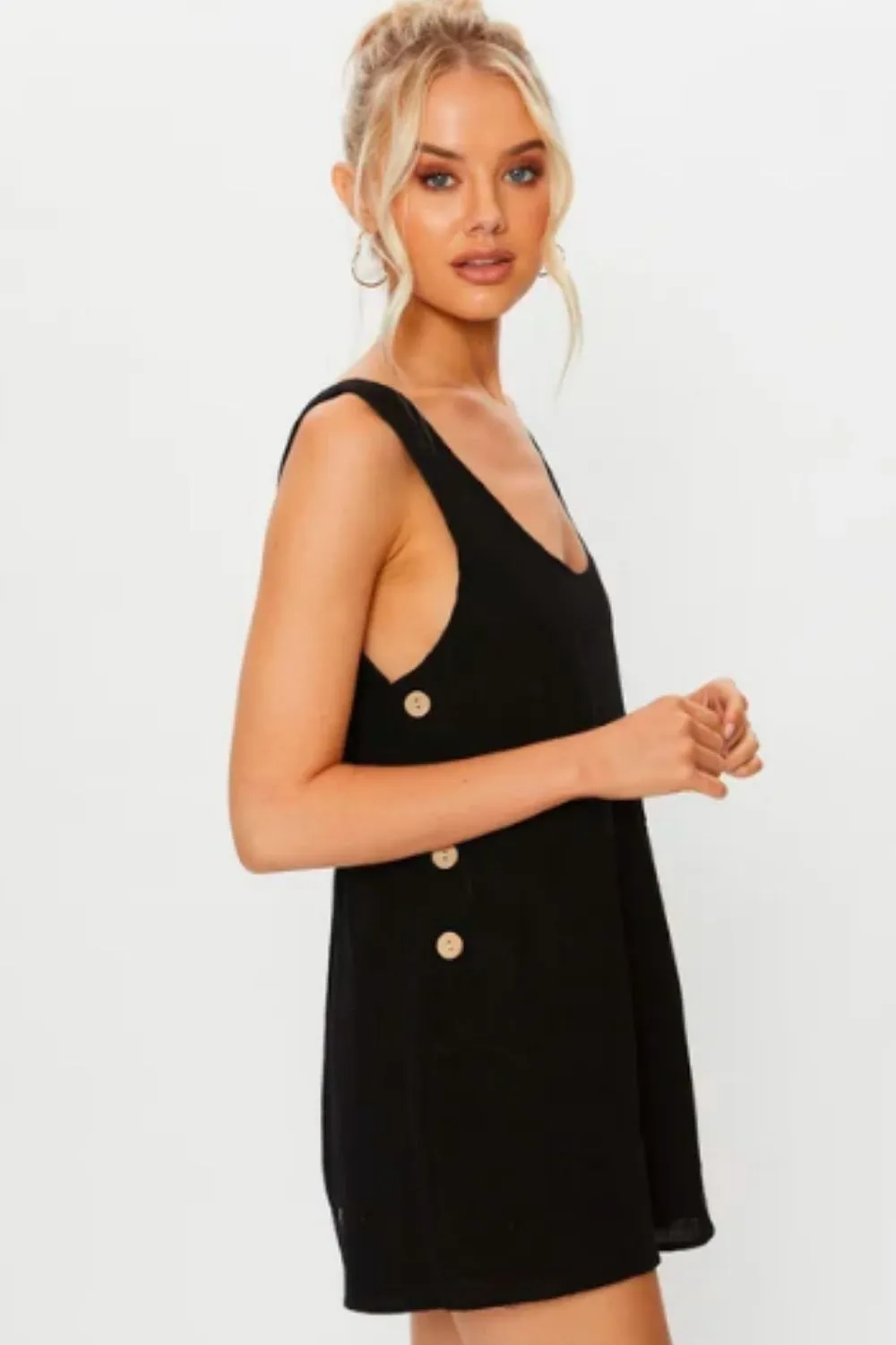 Side Button Comfy Playsuit