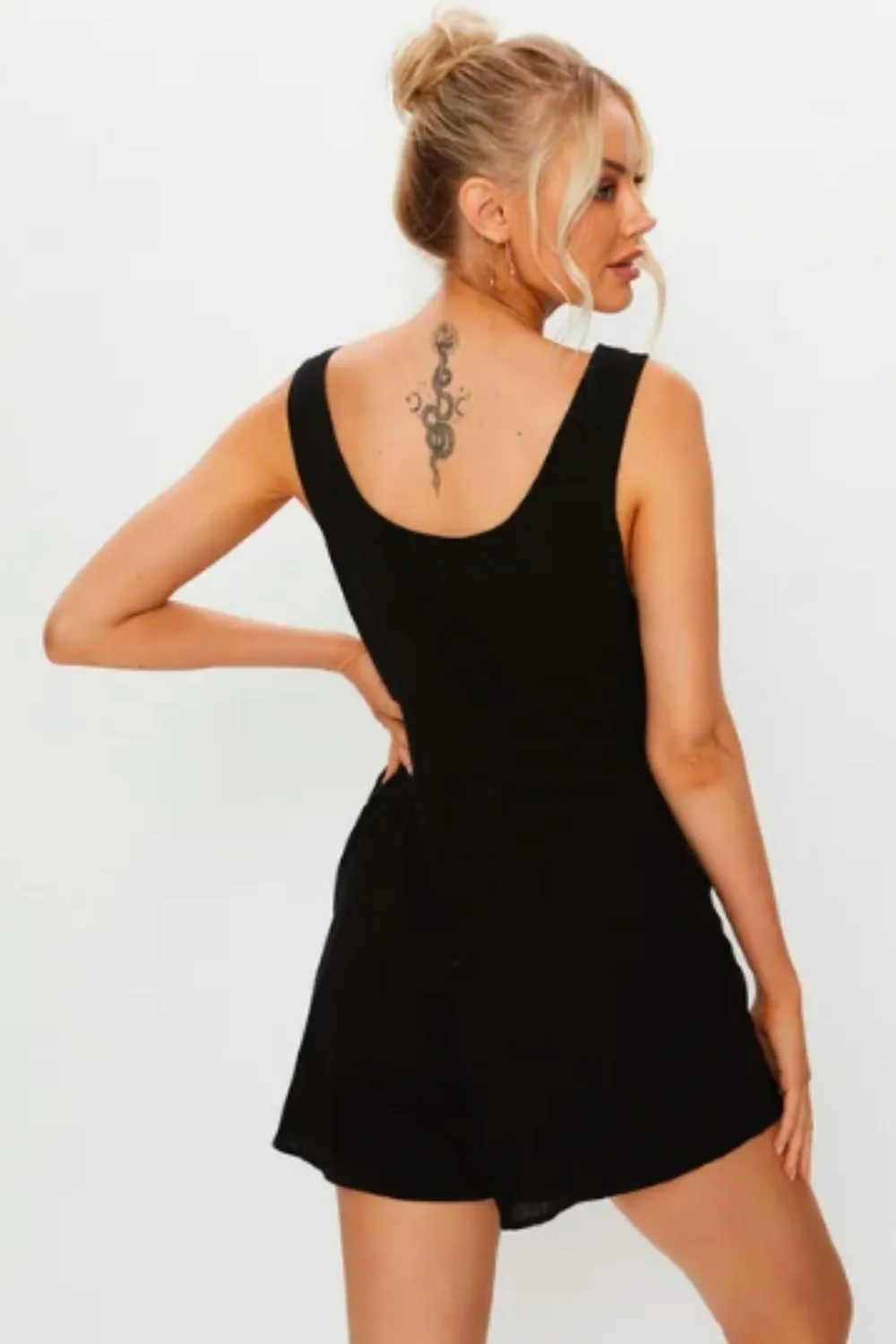 Side Button Comfy Playsuit