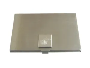 Silver Toned Etched Betta Fish Business Card Holder