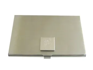 Silver Toned Etched Cat Head Business Card Holder
