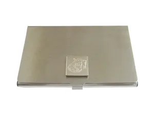Silver Toned Etched Cheetah Head Business Card Holder