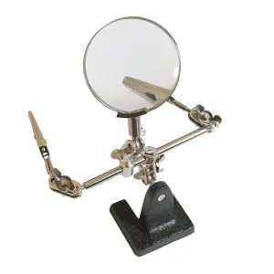 SILVERLINE HELPING HANDS MAGNIFIER MAGNIFYING GLASS SOLDERING ELECTRONICS HOBBY