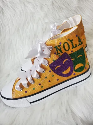 Size 10 ladies Mardi Gras high tops
