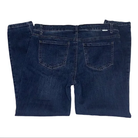 Sky and Sparrow Lace Up High Waist Jeans Skinny Whisker Front 11 Juniors Blue