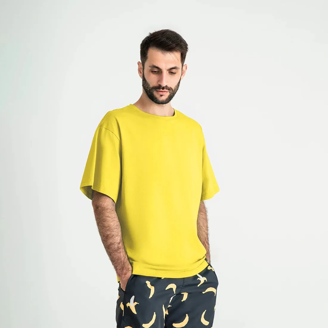 Soft Cotton Oversized T-Shirt, Yellow