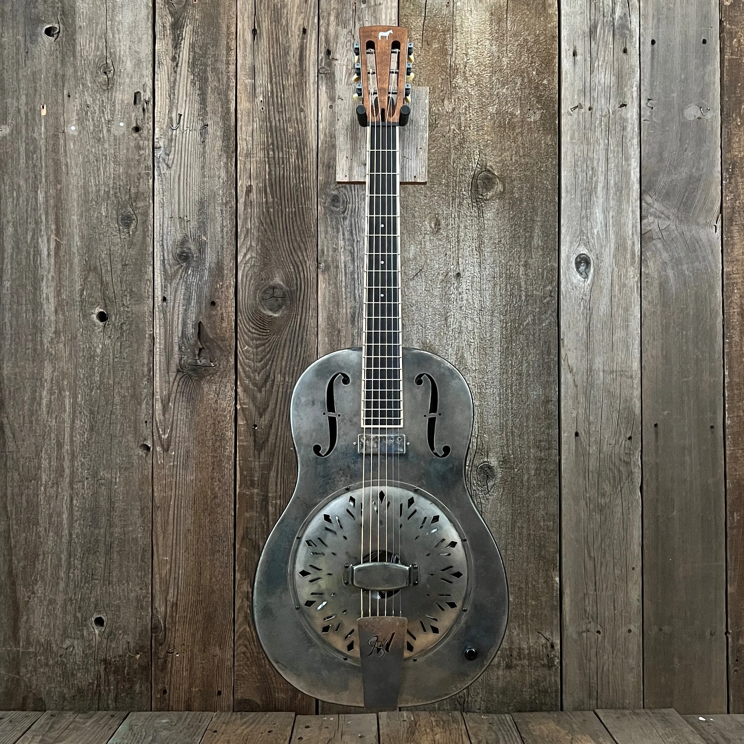 SOLD - Mule Resophonic Tri-Cone Round Neck Resonator Guitar