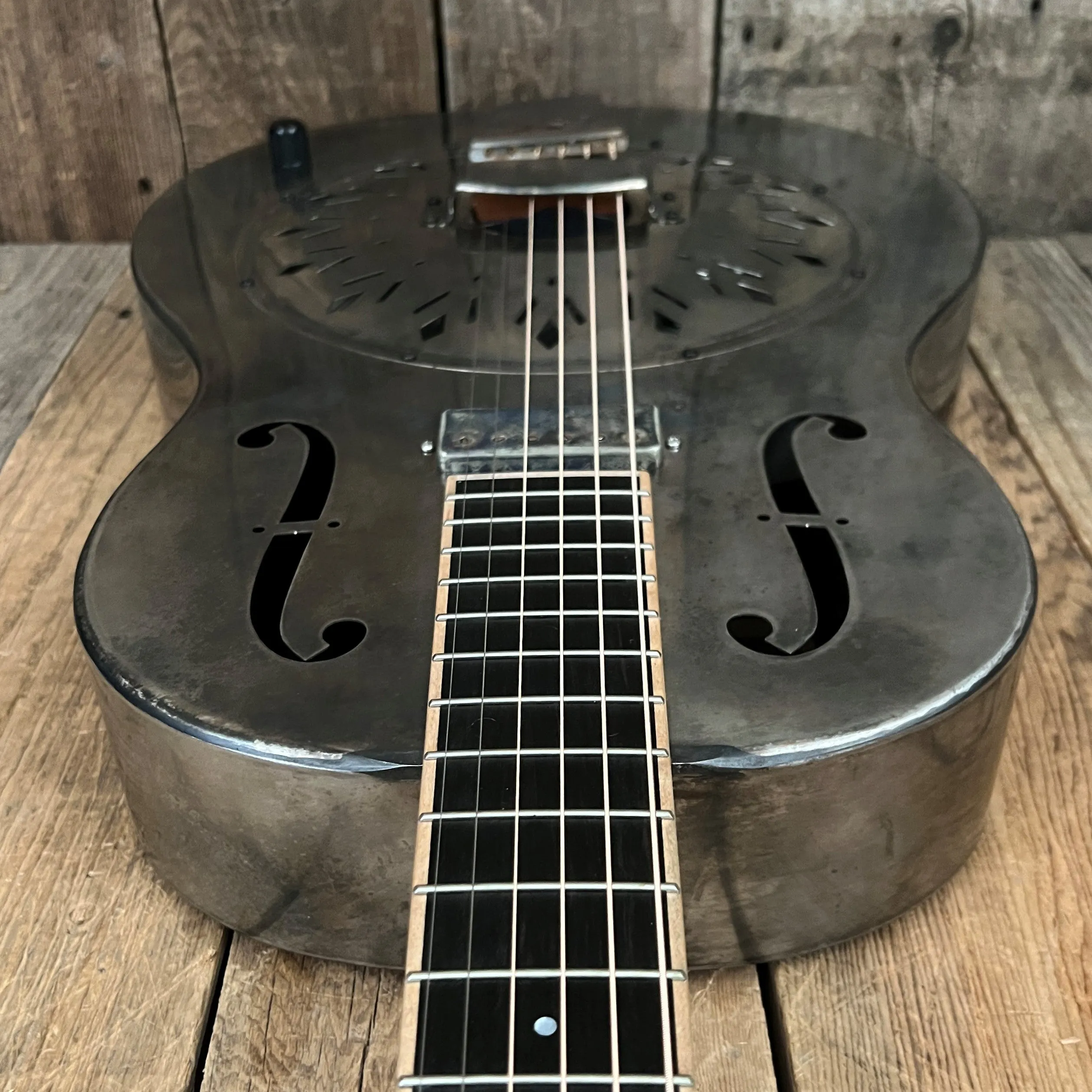 SOLD - Mule Resophonic Tri-Cone Round Neck Resonator Guitar