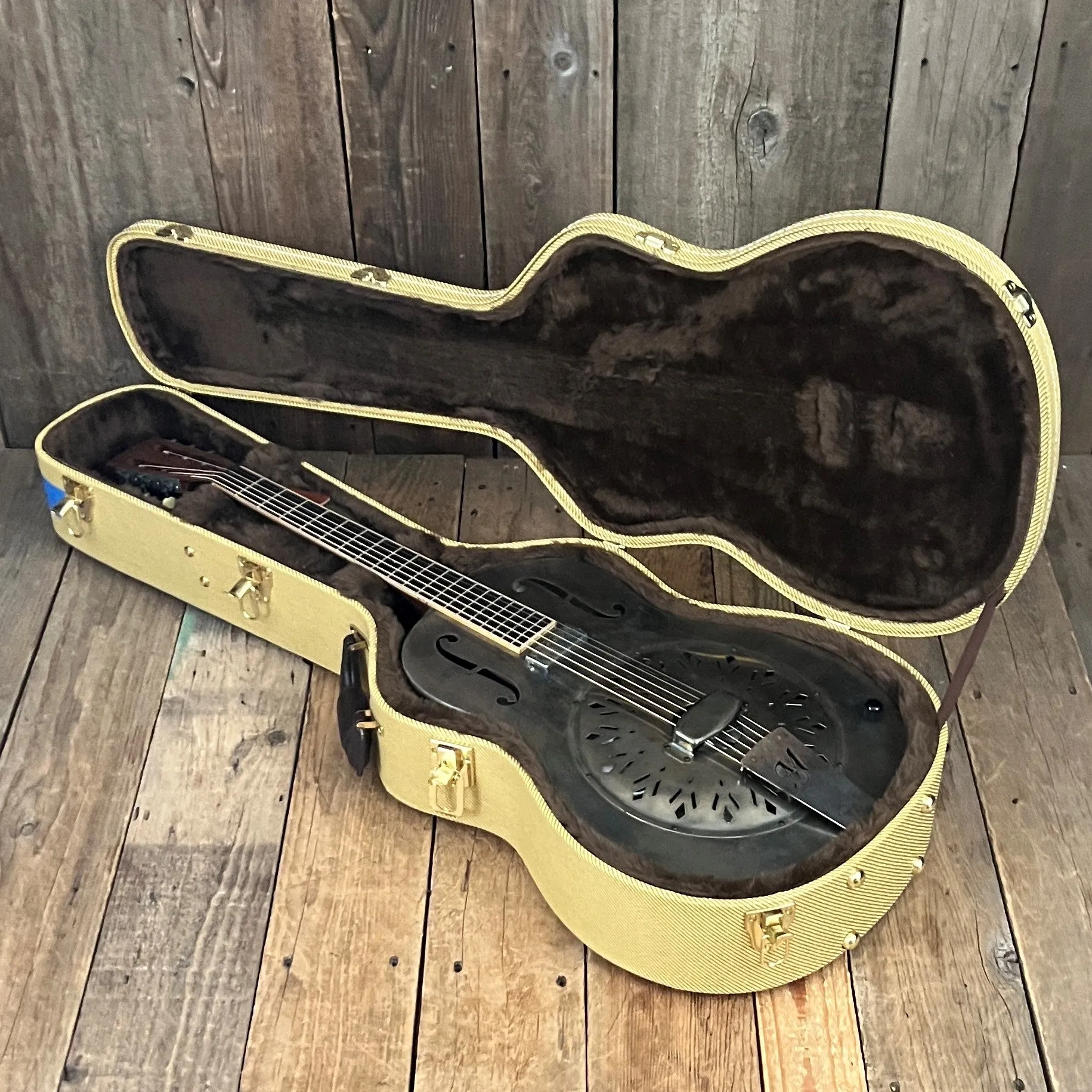 SOLD - Mule Resophonic Tri-Cone Round Neck Resonator Guitar