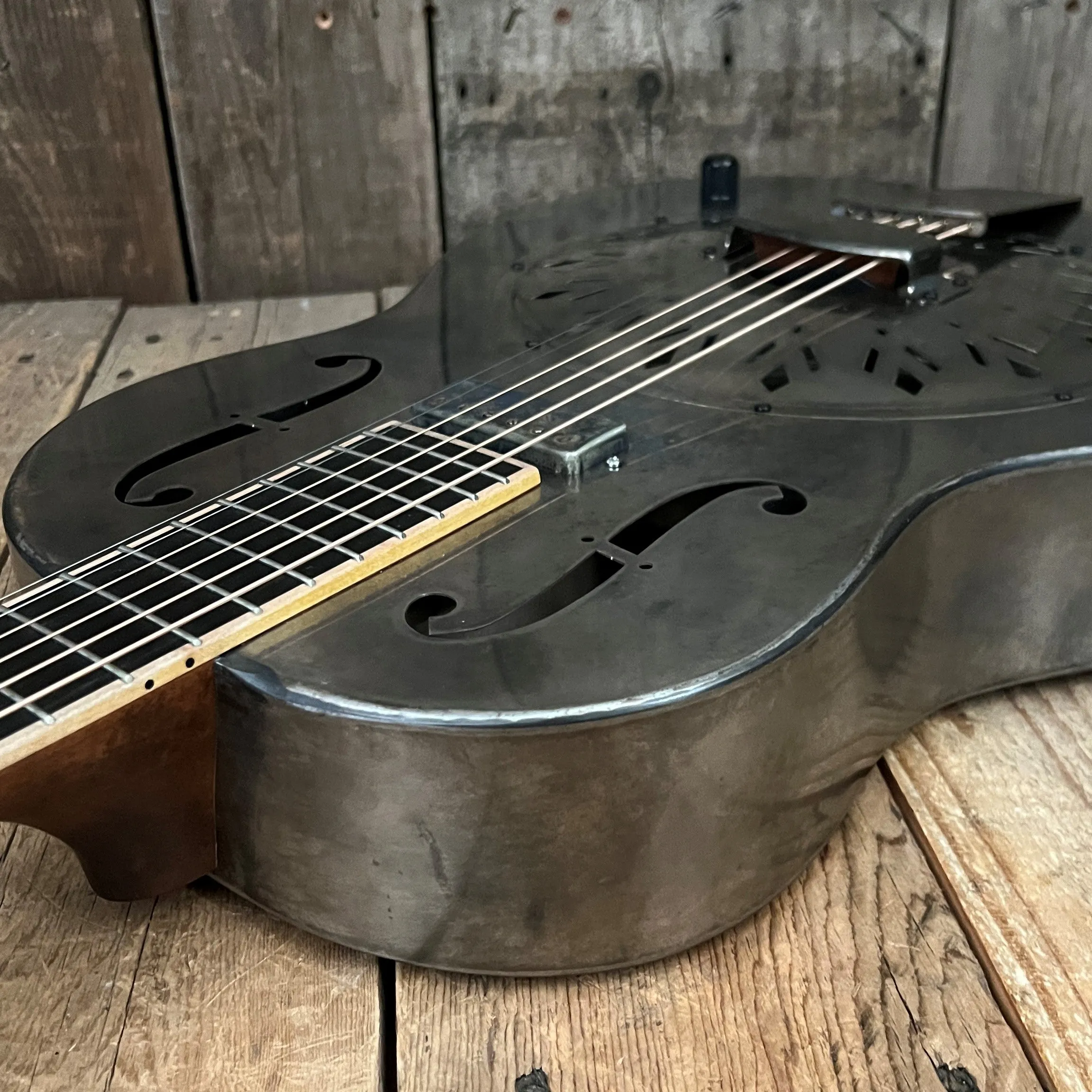 SOLD - Mule Resophonic Tri-Cone Round Neck Resonator Guitar
