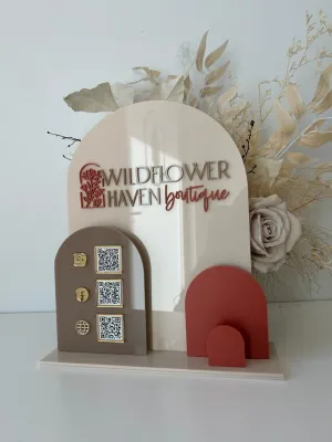 Solid Triple Arches, Logo, QR’s   Card Holder