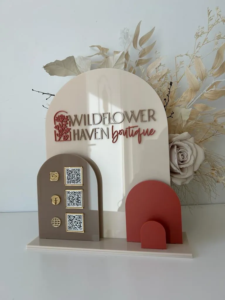 Solid Triple Arches, Logo, QR’s   Card Holder