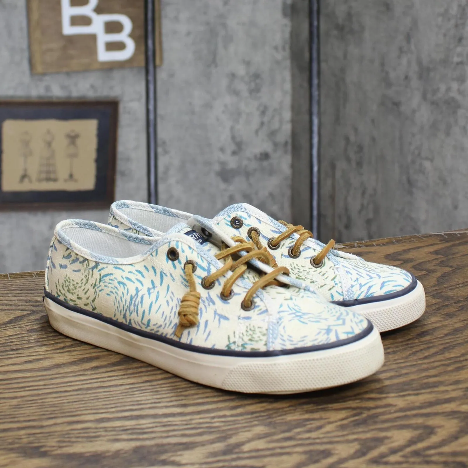 Sperry Womens Top-Sider Lace Up No Tie Sneakers 1673ee49c58651 Blue Multi 6M