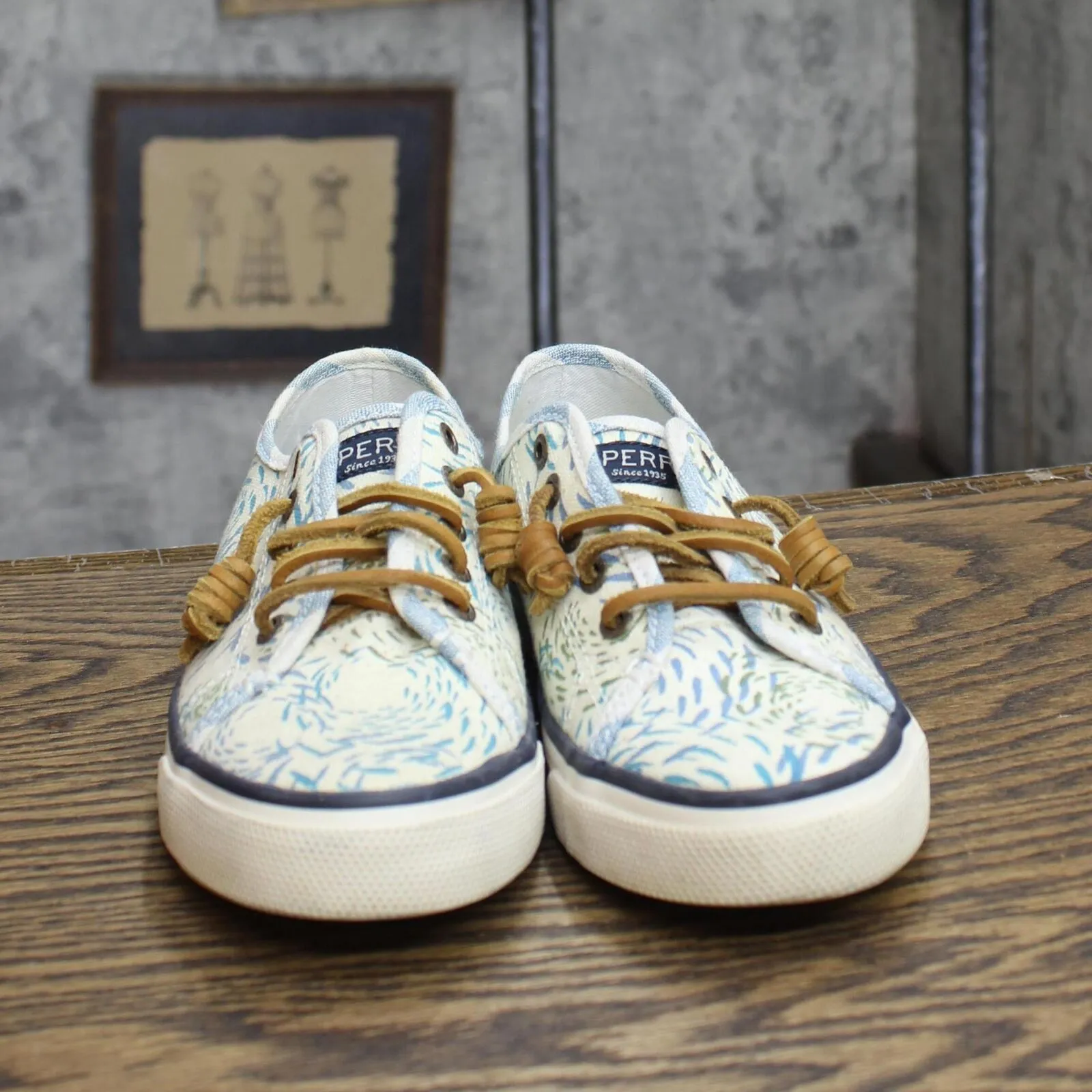 Sperry Womens Top-Sider Lace Up No Tie Sneakers 1673ee49c58651 Blue Multi 6M