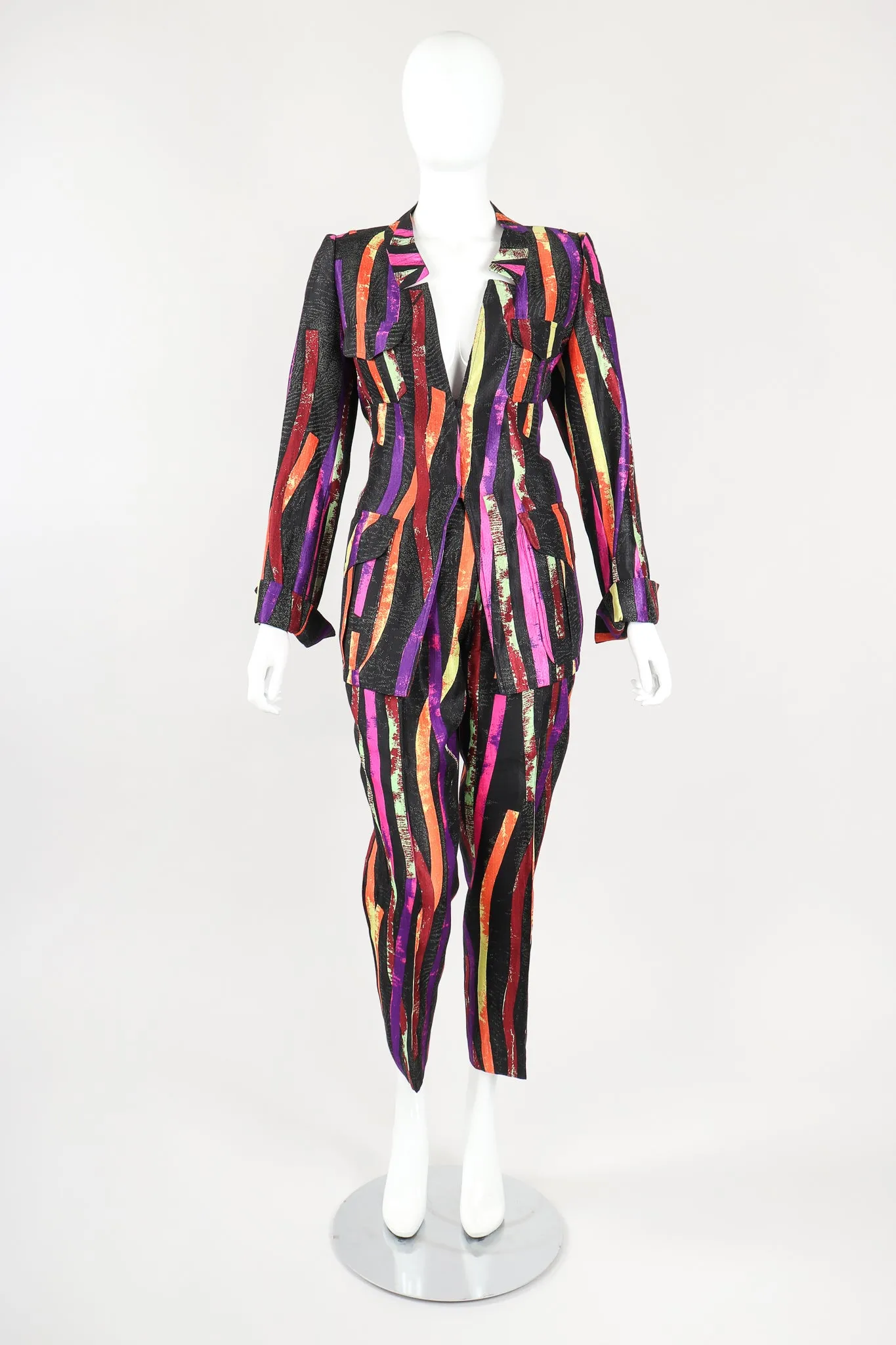 Splatter Stripe Jacket & Pant Suit