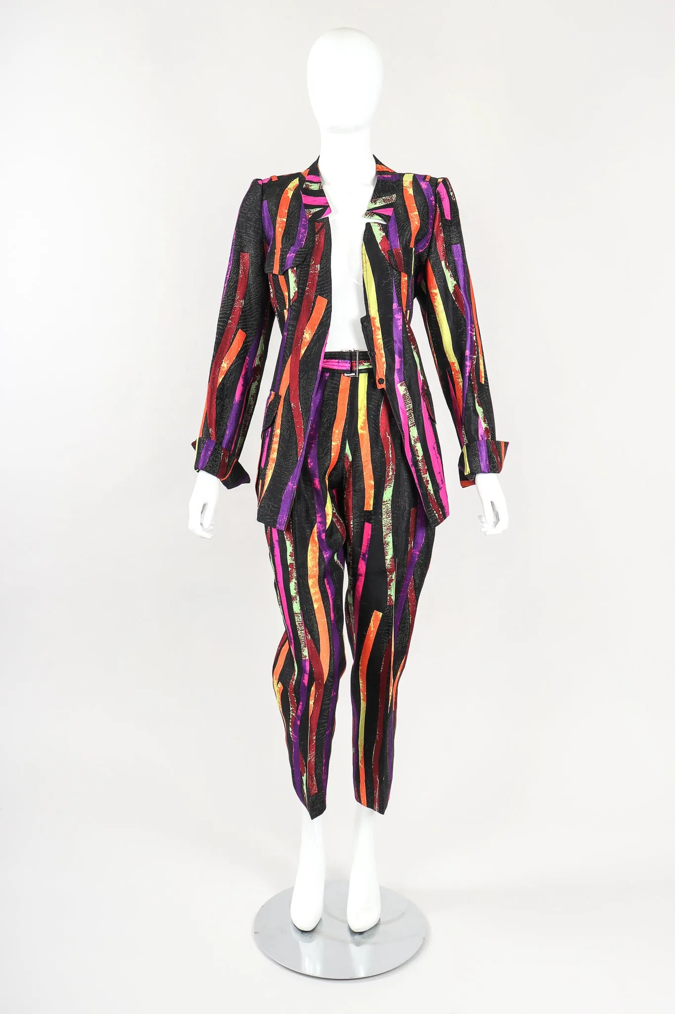 Splatter Stripe Jacket & Pant Suit