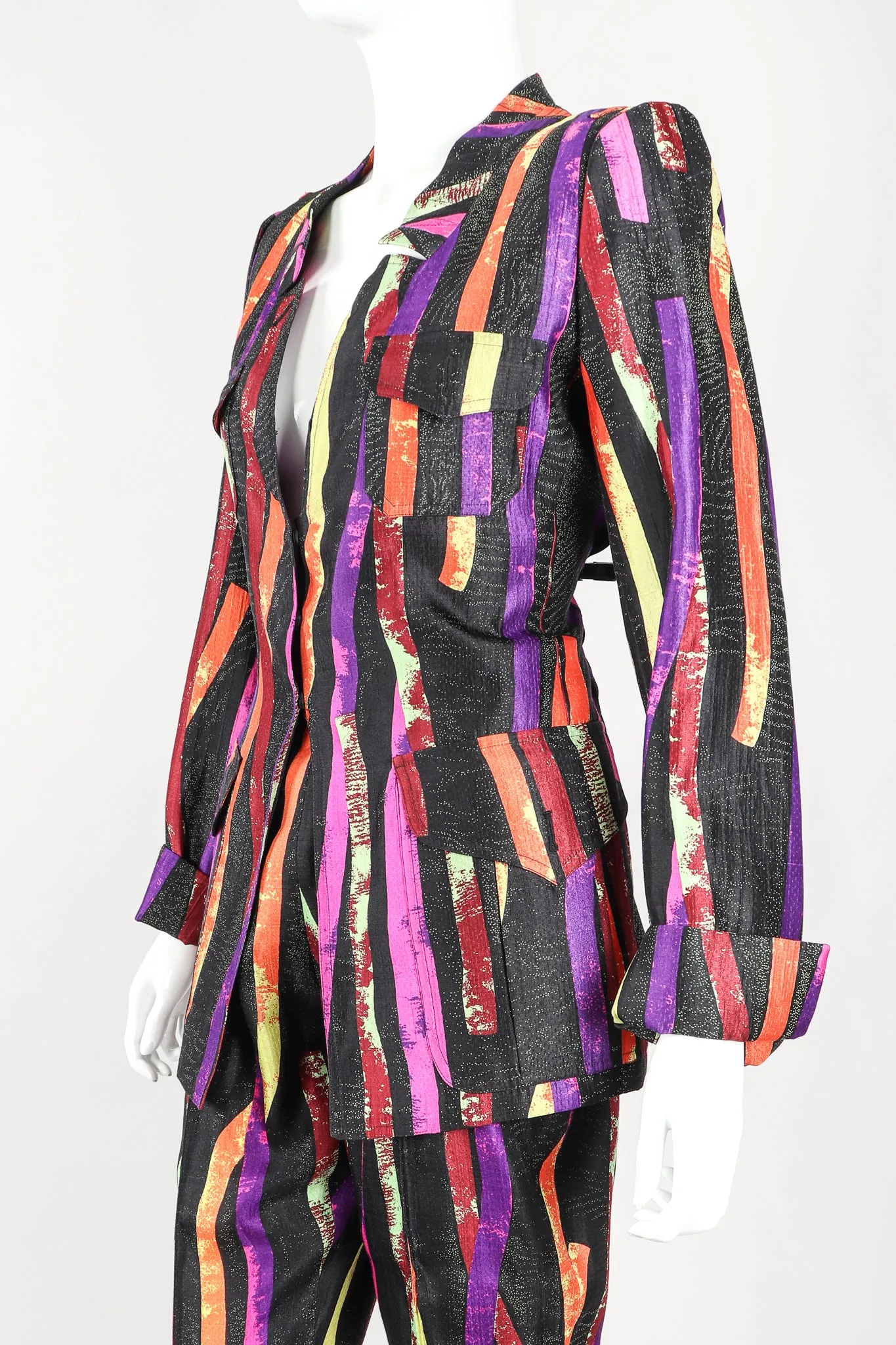 Splatter Stripe Jacket & Pant Suit