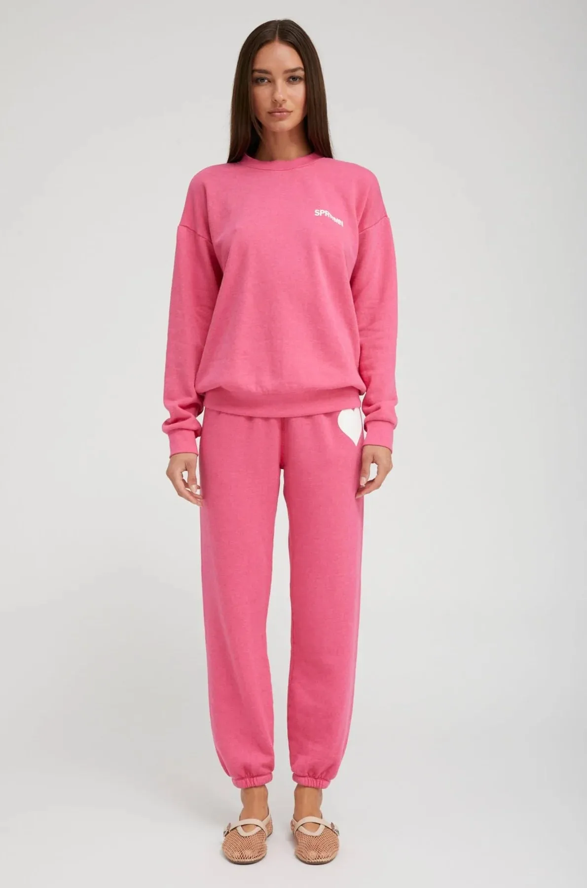 SPRWMN HOT PINK LOGO SWEATSHIRT
