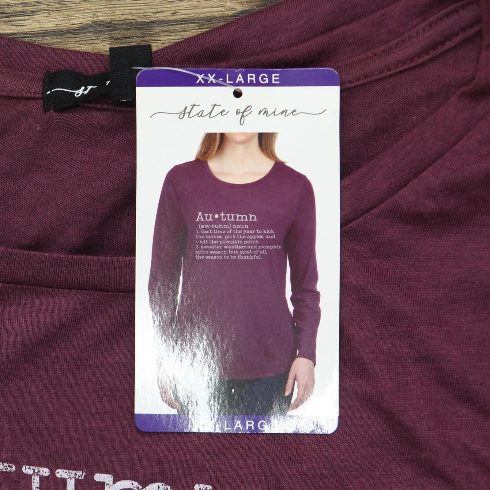 State Of Mine Women's Long Sleeve Autumn Harvest Fall Vibes Top 14275-State