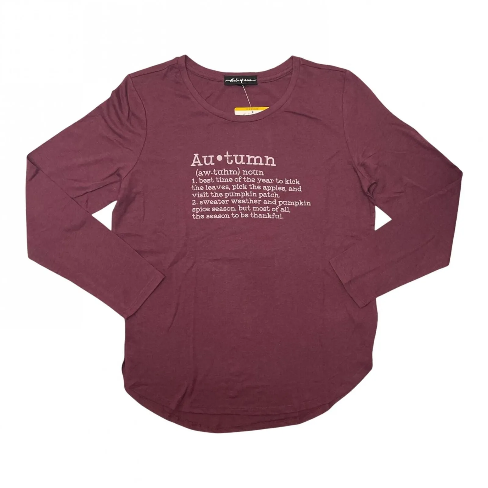 State Of Mine Women's Long Sleeve Autumn Harvest Fall Vibes Top 14275-State